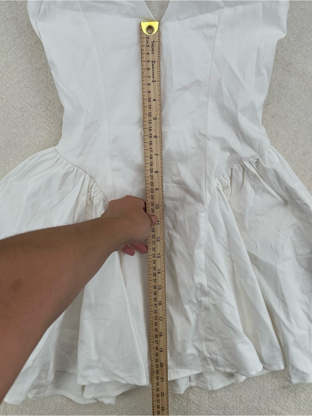 Elegant Coquette Halter Princess Polly White Mini Dress - Picture 5 of 7